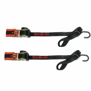 Image 1: Rod Saver Mini Retractable Tie Down w/Soft Hook - 50" - Pair
