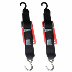 Image 1: Rod Saver Paddle Buckle Trailer Tie-Down w/Vinyl Pad - 2" x 4' - Pair