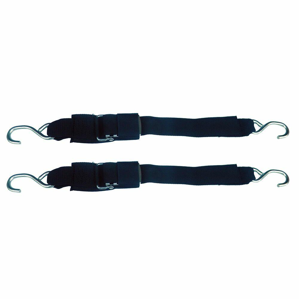Image 1: Rod Saver Stainless Steel Quick Release Transom Tie-Down - 2" x 3' - Pair