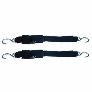 Image 1: Rod Saver Stainless Steel Quick Release Transom Tie-Down - 2" x 6' - Pair