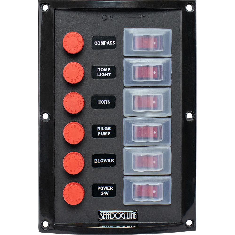 Image 1: Sea-Dog Splash Guard Switch Panel Vertical - 6 Switch