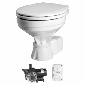 Image 1: Johnson Pump AquaT Toilet Silent Electric Comfort - 12V w/Pump