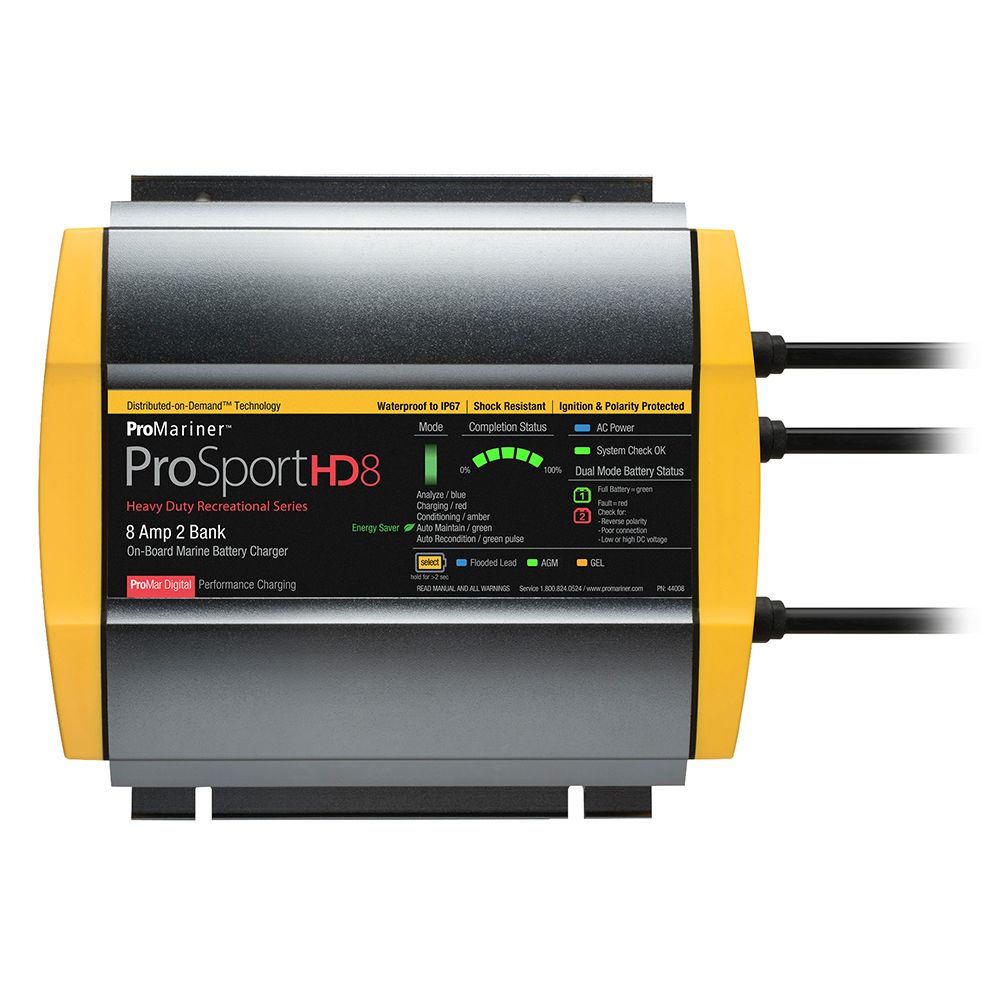 Image 1: ProMariner ProSportHD 8 Gen 4 - 8 Amp - 2 Bank Battery Charger