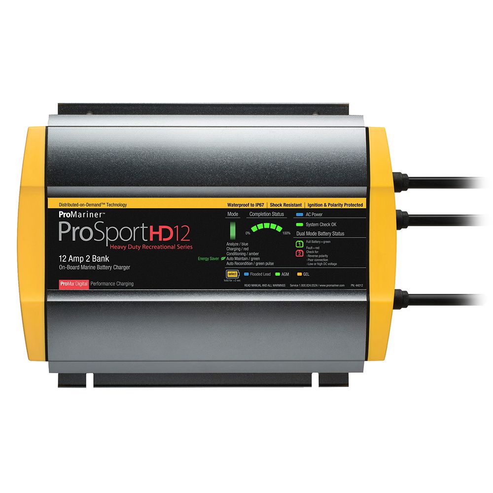 Image 1: ProMariner ProSportHD 12 Gen 4 - 12 Amp - 2 Bank Battery Charger