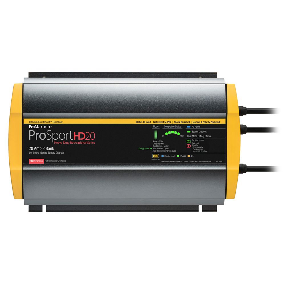 Image 1: ProMariner ProSportHD 20 Global Gen 4 - 20 Amp - 2 Bank Battery Charger