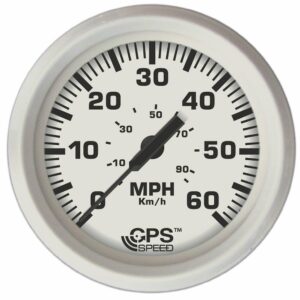 Image 1: Faria Dress White 4" GPS Speedometer - 60 MPH