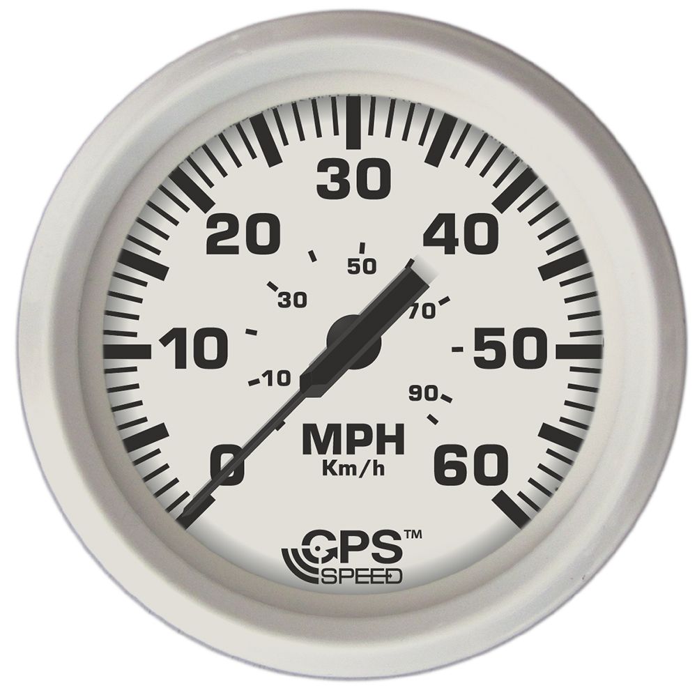 Image 1: Faria Dress White 4" GPS Speedometer - 60 MPH