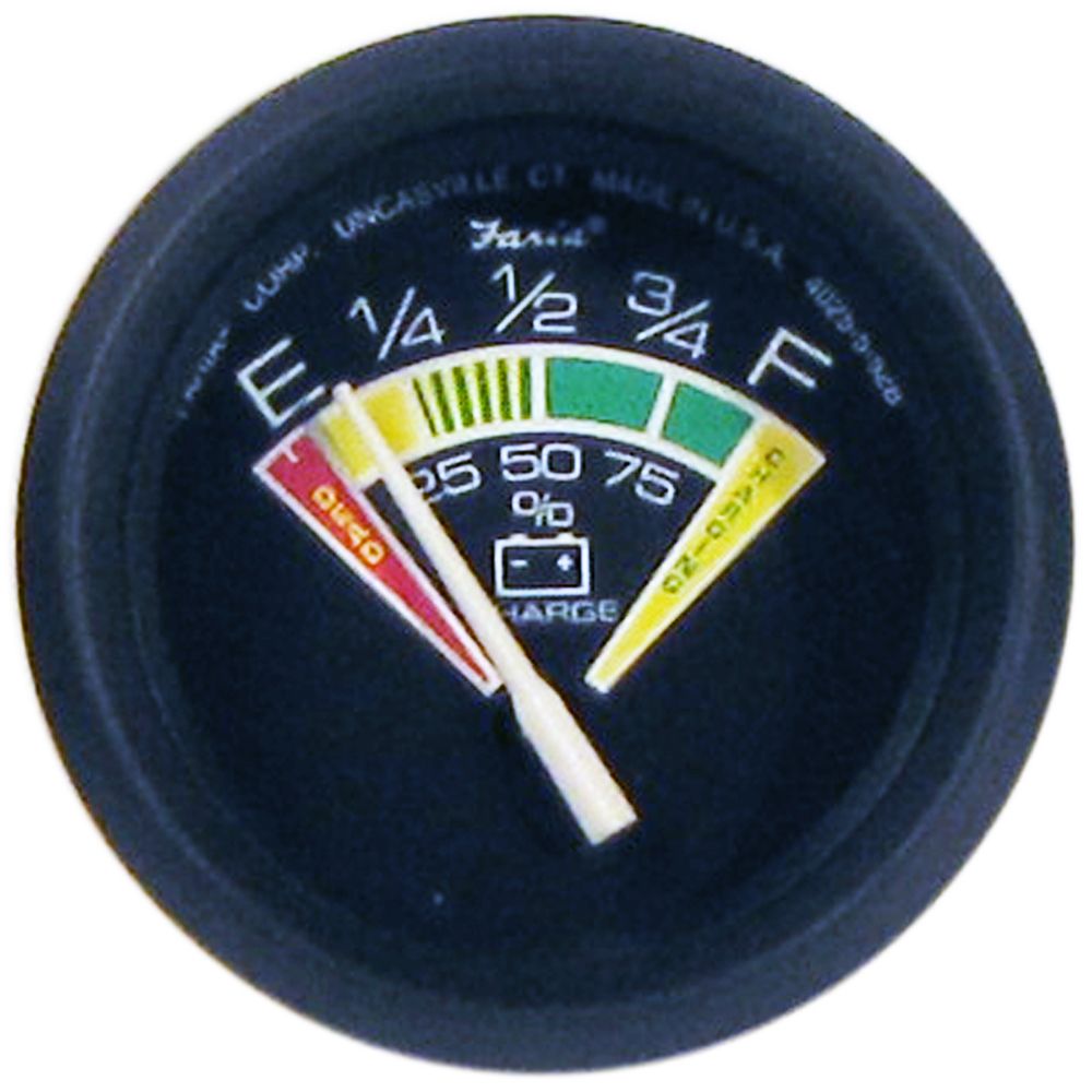 Image 1: Faria Euro Black 2" Battery Condition Indicator (E to F)