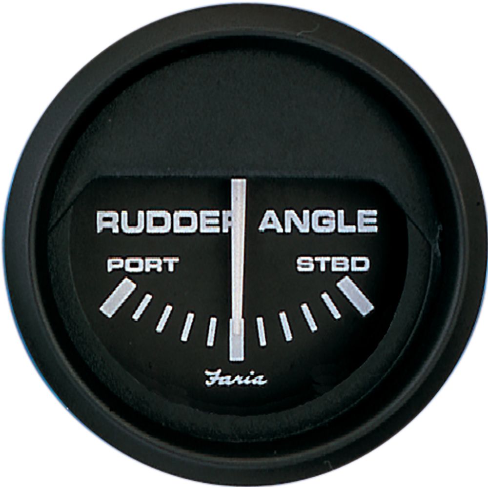 Image 1: Faria Euro Black 2" Rudder Angle Indicator