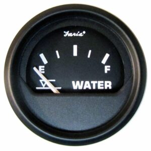 Image 1: Faria Euro Black 2" Tank Level Gauge - Potable Water