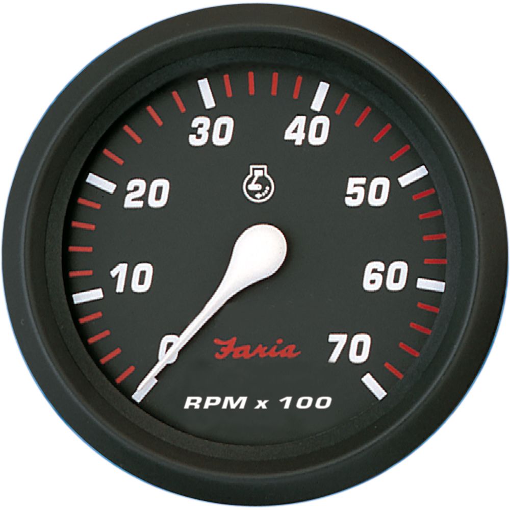 Image 1: Faria Professional Red 4" Tachometer - 7,000 RPM