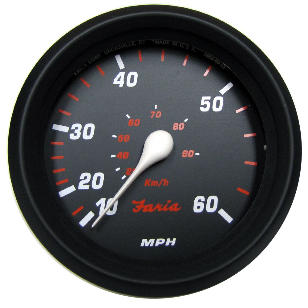 Image 1: Faria Professional Red 4" Speedometer (60 MPH)