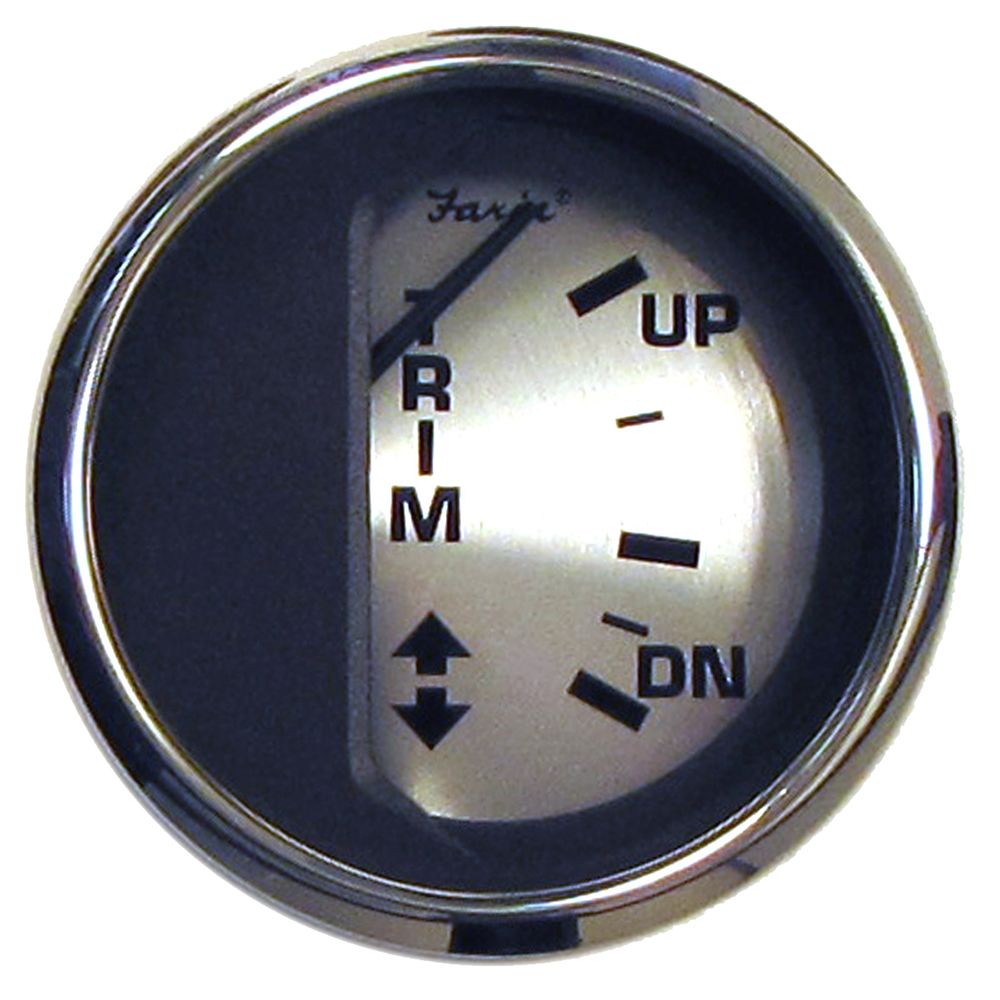 Image 1: Faria Spun Silver 2" Trim Gauge f/Mercury/Mariner/Mercruiser/Volvo DP & Yamaha ('01 & Newer)