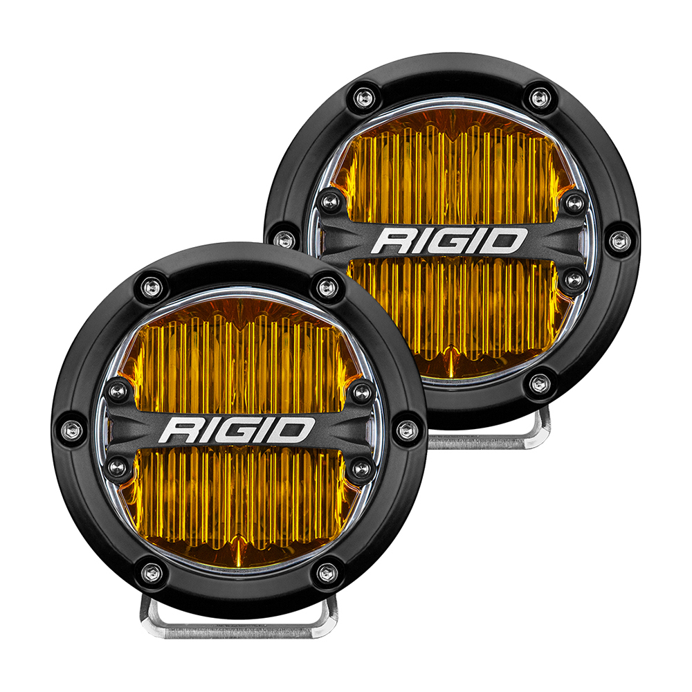 Image 1: RIGID Industries 360-Series 4" SAE Fog Light - Yellow Light - Black Housing