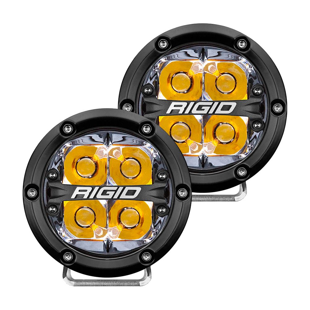 Image 1: RIGID Industries 360-Series 4" LED Off-Road Spot Beam w/Amber Backlight - Black Housing