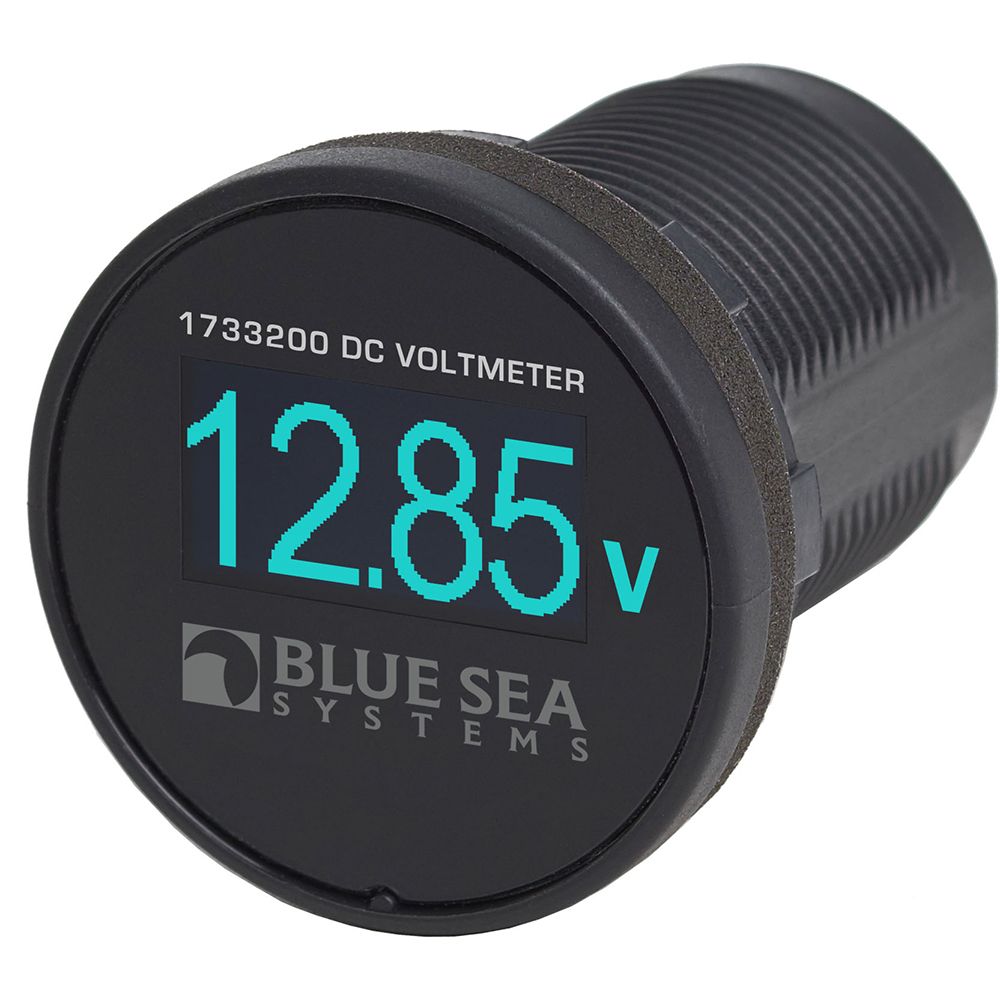 Image 1: Blue Sea 1733200 Mini OLED Voltmeter - Blue