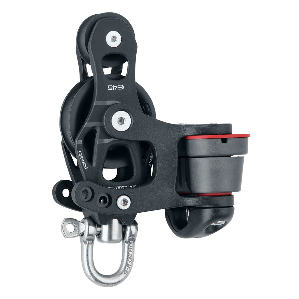 Image 1: Harken 45mm Single Aluminum Element Fiddle Block w/Swivel & 150 Cam Cleat