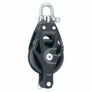 Image 1: Harken 60mm Single Aluminum Element Block w/Swivel & Becket