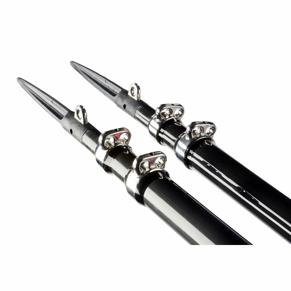 Image 1: C.E. Smith Gen3 Center Rigger Pole - Black - 2-Section - 12'