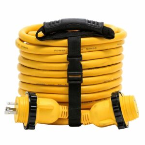 Image 1: Camco 30 Amp Power Grip Marine Extension Cord - 50' M-Locking/F-Locking Adapter