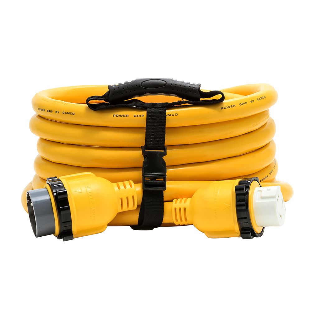 Image 1: Camco 50 Amp Power Grip Marine Extension Cord - 25' M-Locking/F-Locking Adapter