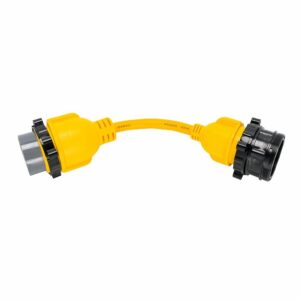 Image 1: Camco 50AM/30AF Power Grip Marine 12" Locking Adapter - M-Lock/F-Locking Adapter