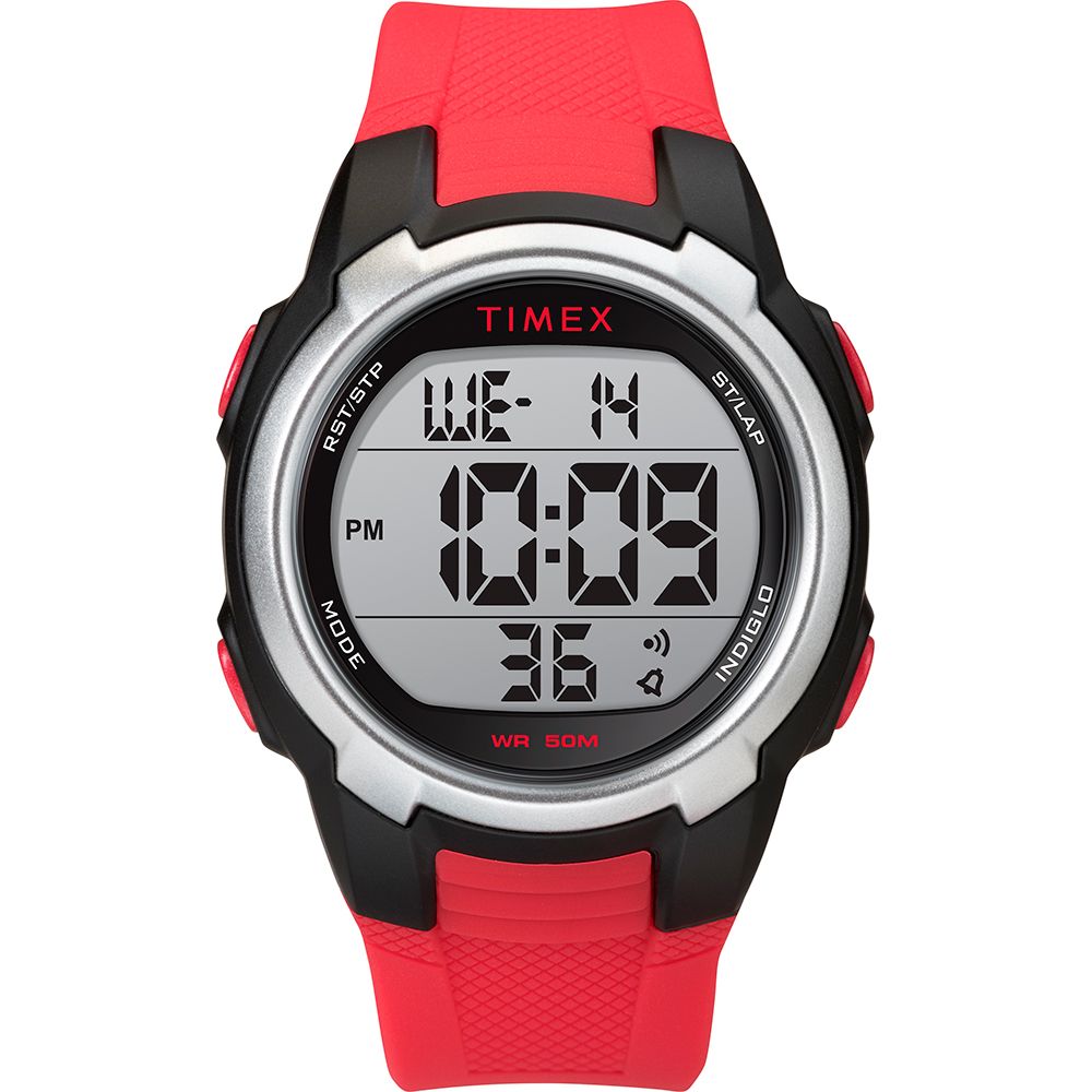 Image 1: Timex T100 150 Lap Watch - Red/Black