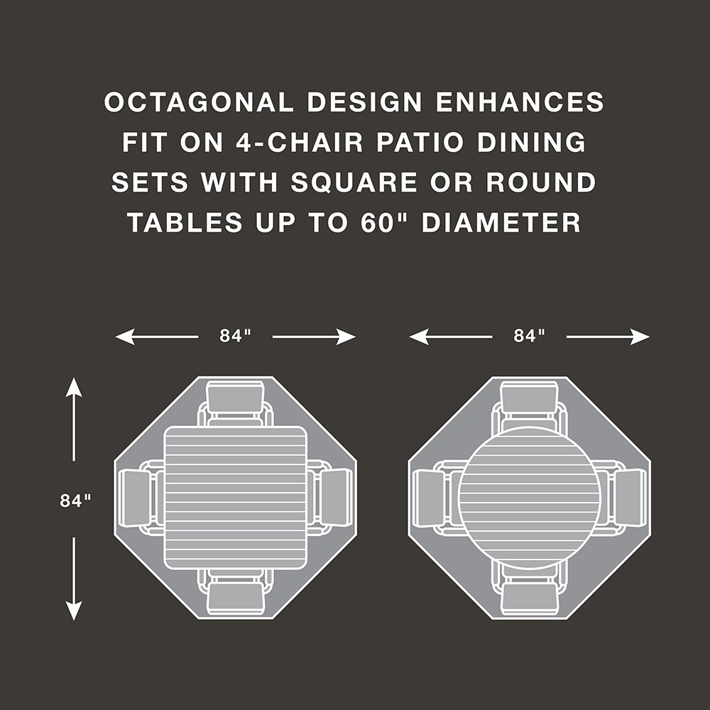 Image 2: True Guard 4-Chair 600 Denier Rip Stop Patio Dining Set Cover
