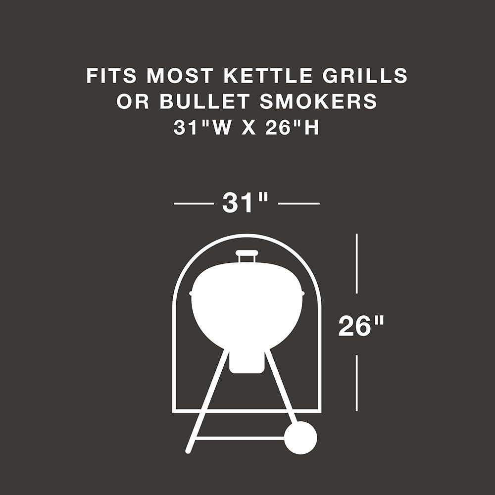 Image 2: True Guard Kettle/Smoker Style 600 Denier Rip Stop Grill Cover