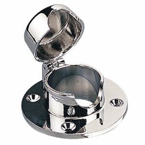 Image 1: Sea-Dog Chrome Brass Hinged Chain Deck Pipe
