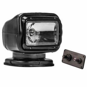 Image 1: Golight Radioray GT Series Permanent Mount - Black Halogen - Hard Wired Dash Mount Remote