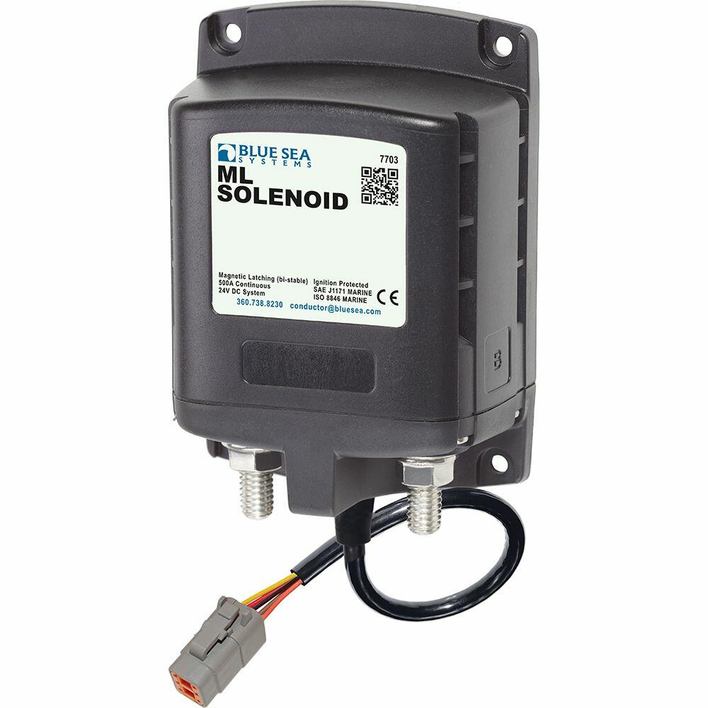 Image 1: Blue Sea 7703100 ML Solenoid 24V 500A w/Deutsch Connector