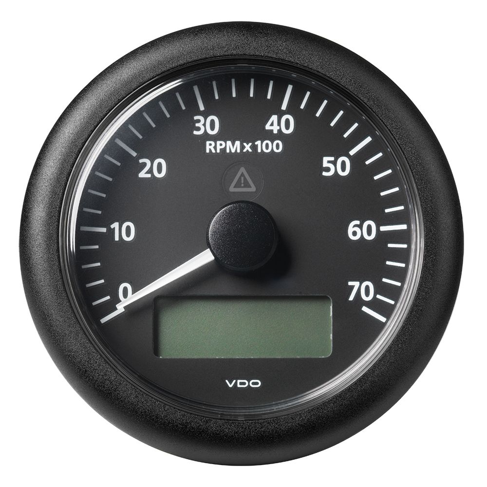 Image 1: Veratron 3-3/8" (85MM) ViewLine Tachometer w/Multi-Function Display - 0 to 7000 RPM - Black Dial & Bezel