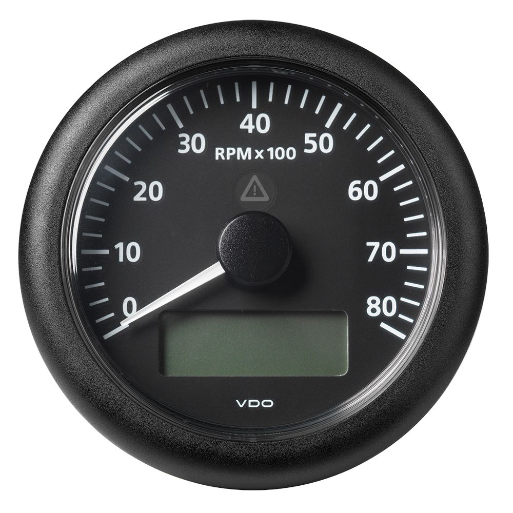 Image 1: Veratron 3-3/8" (85MM) ViewLine Tachometer with Multi-Function Display - 0 to 8000 RPM - Black Dial & Bezel