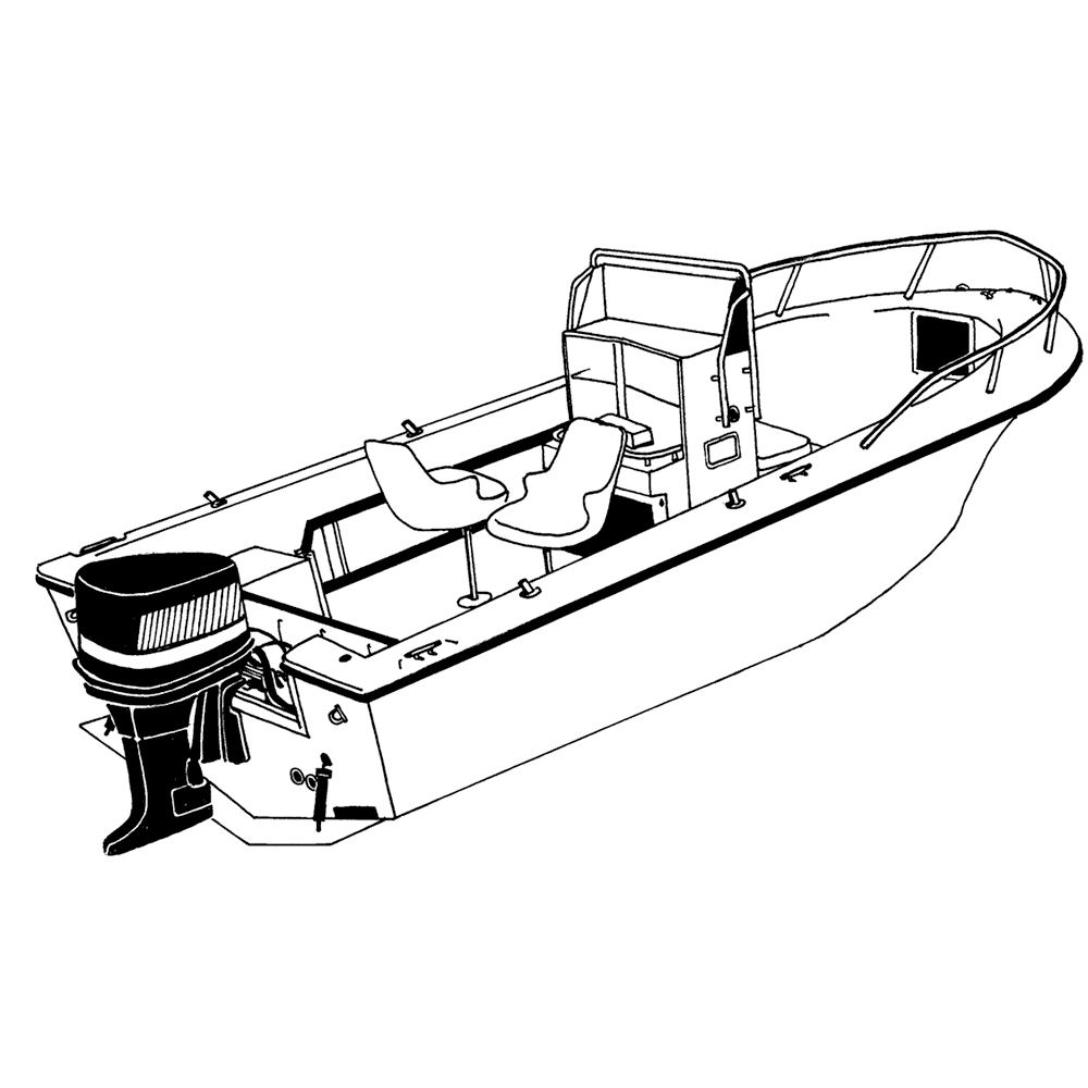 Image 2: Carver Performance Poly-Guard Styled-to-Fit Boat Cover f/20.5' V-Hull Center Console Fishing Boat - Grey