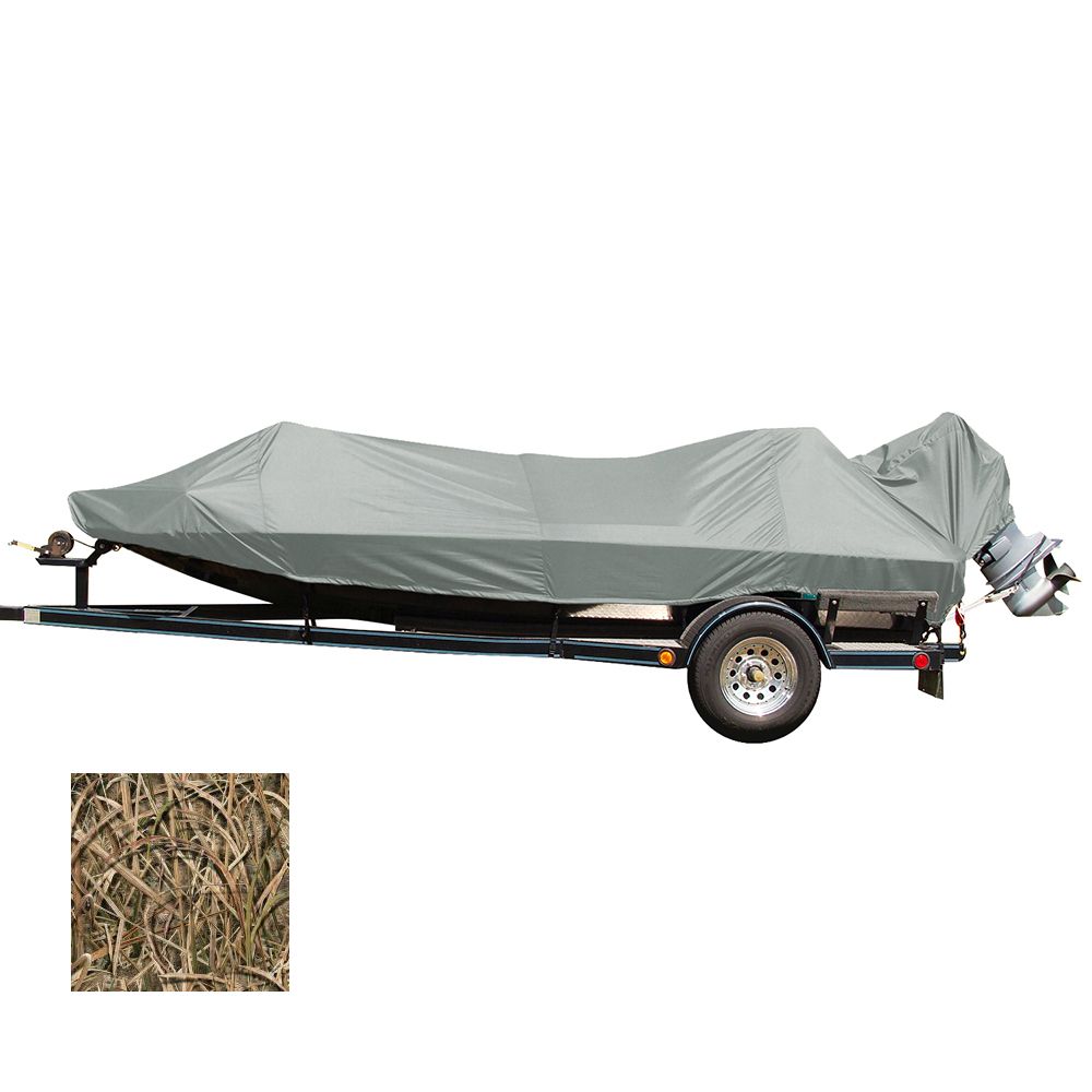 Image 1: Carver Performance Poly-Guard Styled-to-Fit Boat Cover f/16.5' Jon Style Bass Boats - Shadow Grass