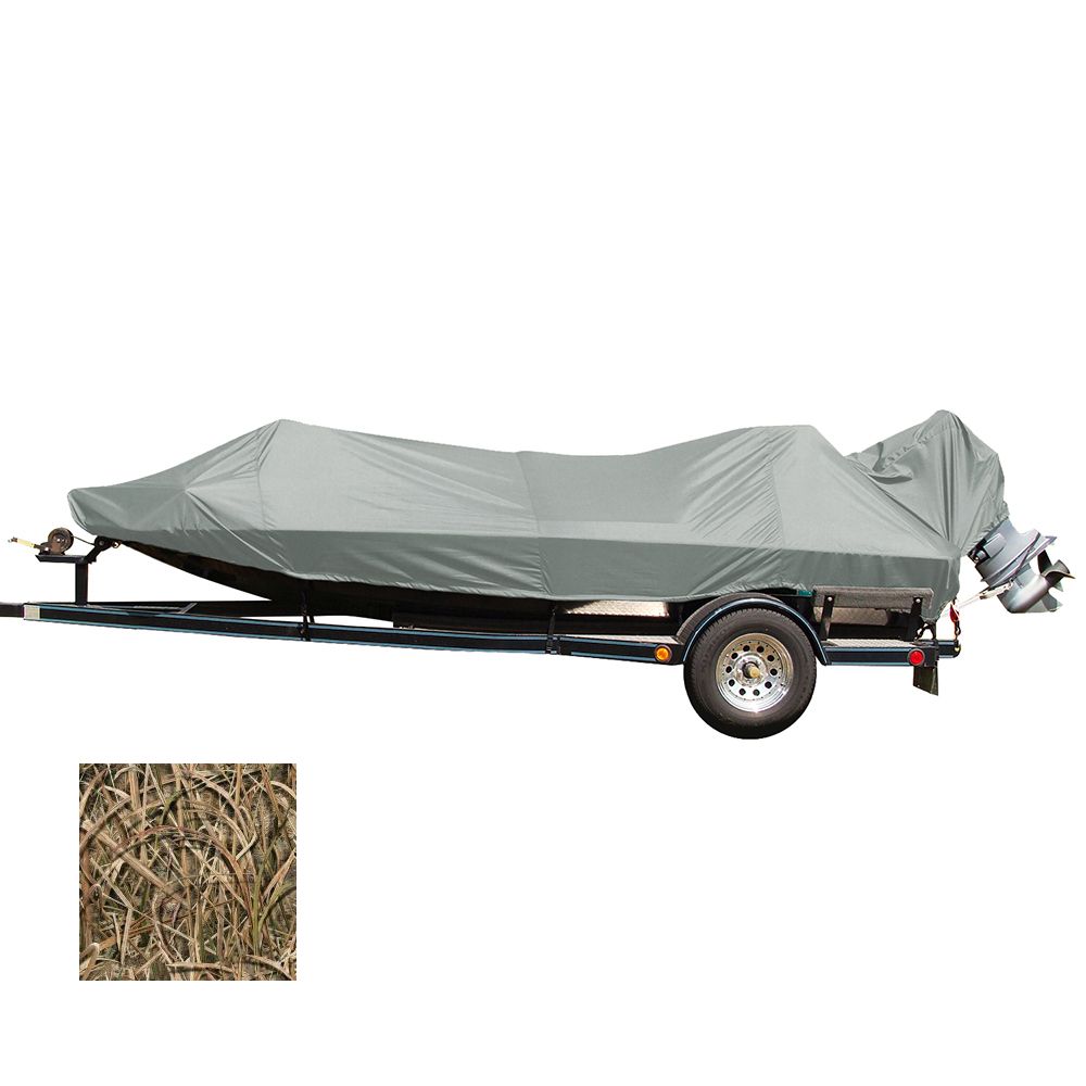 Image 1: Carver Performance Poly-Guard Styled-to-Fit Boat Cover f/18.5' Jon Style Bass Boats - Shadow Grass