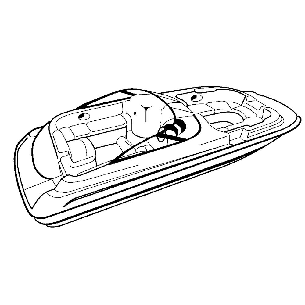 Image 2: Carver Performance Poly-Guard Styled-to-Fit Boat Cover f/20.5' Sterndrive Deck Boats w/Walk-Thru Windshield - Grey