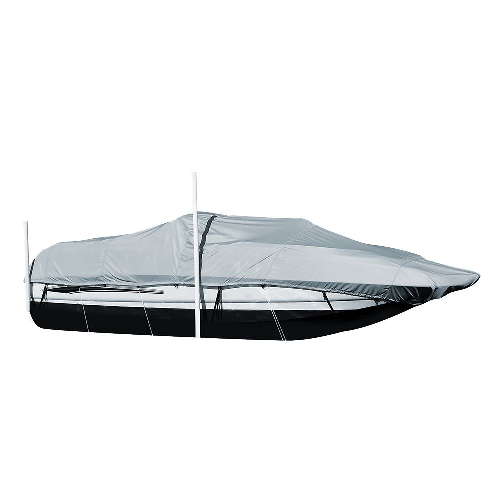 Image 1: Carver Performance Poly-Guard Styled-to-Fit Boat Cover f/21.5' Sterndrive Deck Boats w/Walk-Thru Windshield - Grey