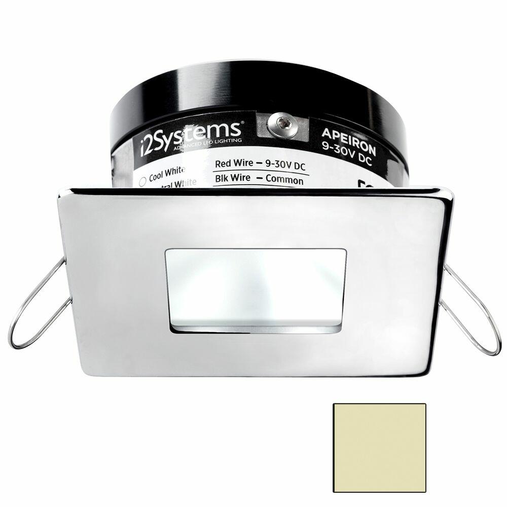 Image 1: i2Systems Apeiron A503 3W Spring Mount Light - Square/Square - Warm White - Polished Chrome Finish