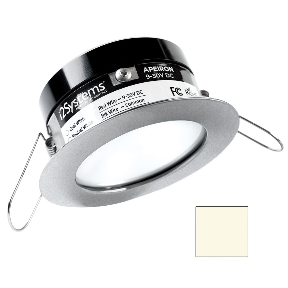 Image 1: i2Systems Apeiron PRO A503 - 3W Spring Mount Light - Round - Neutral White - Brushed Nickel Finish