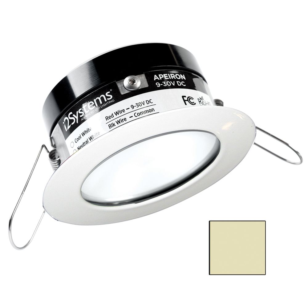 Image 1: i2Systems Apeiron PRO A503 - 3W Spring Mount Light - Round - Warm White - White Finish