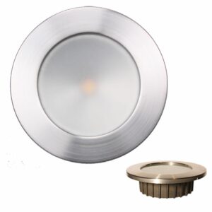 Image 1: Lunasea Gen3 Warm White, RGBW Full Color 3.5” IP65 Recessed Light w/Brushed Stainless Steel Bezel - 12VDC