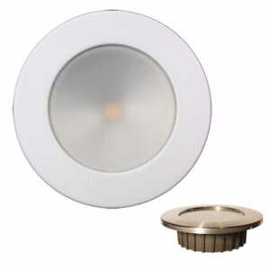 Image 1: Lunasea Gen3 Warm White, RGBW Full Color 3.5” IP65 Recessed Light w/White Stainless Steel Bezel - 12VDC