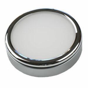 Image 1: Lunasea Polished Puck Surface Mount Light - Warm White - 12/24VDC