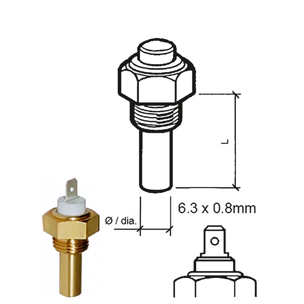Image 1: Veratron Coolant Temperature Sensor - 40°C to120°C - 3/8 -18 NPTF Thread