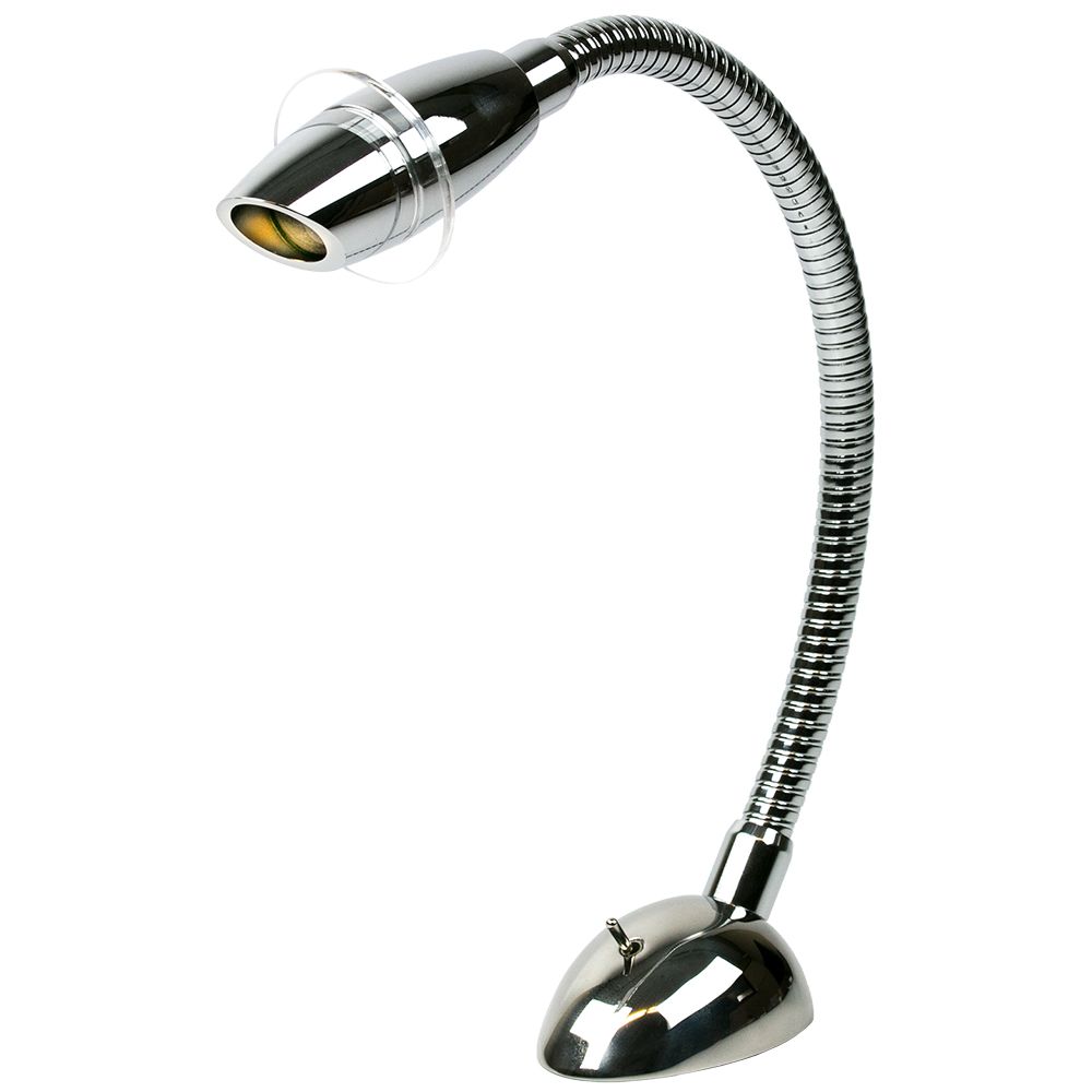 Image 1: Sea-Dog Deluxe High Power LED Reading Light Flexible w/Switch - Cast 316 Stainless Steel/Chromed Cast Aluminum