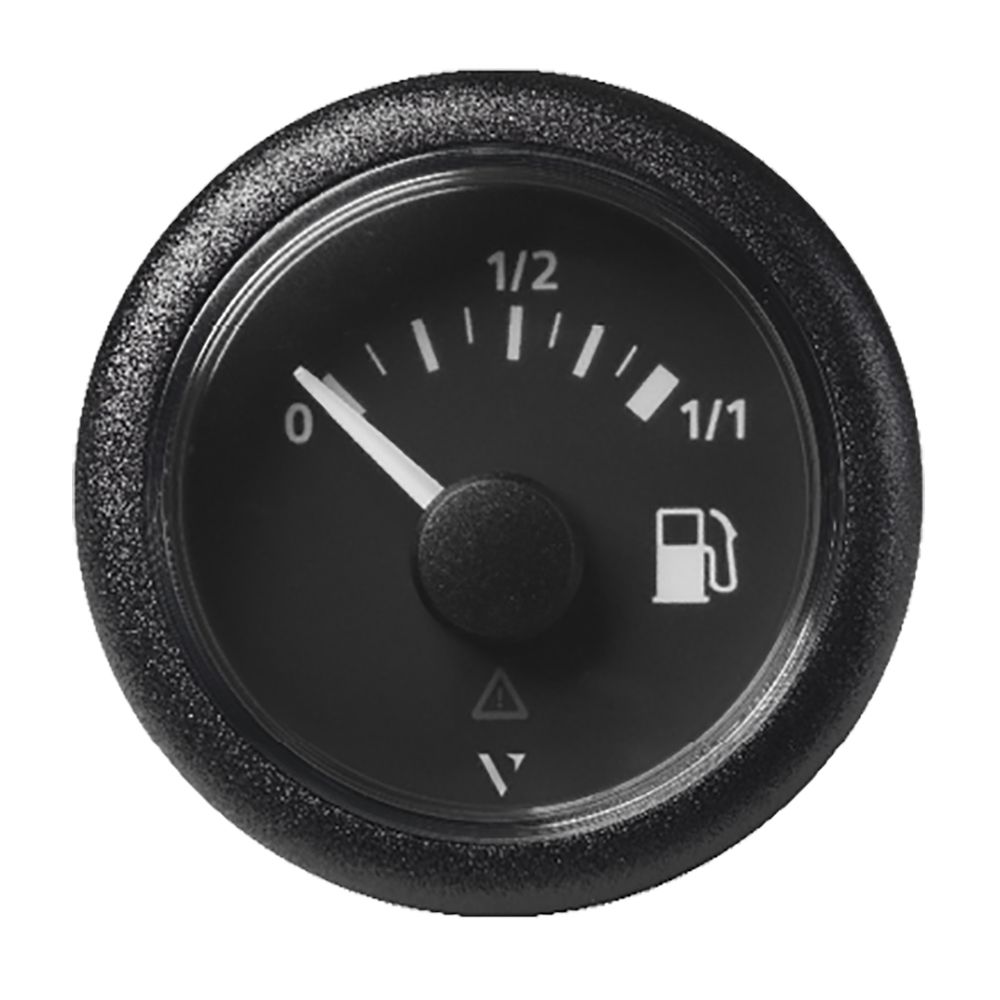 Image 1: Veratron 52mm (2-1/16") ViewLine Fuel Tank Level Gauge - 0 to 1/1 - Black Dial & Round Bezel