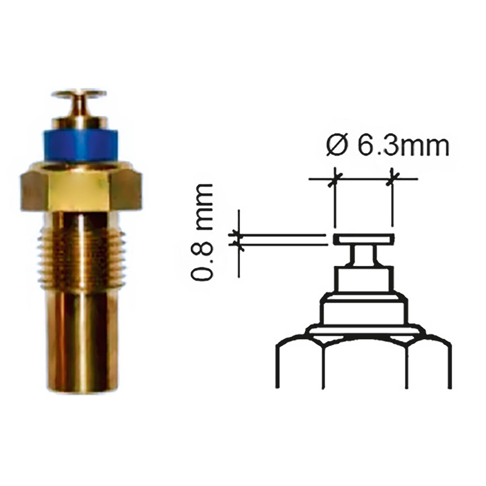 Image 1: Veratron Engine Oil Temperature Sensor - Single Pole, Spade Connect - 50-150°C/120-300°F - 6/24V - M10 x 1.5 Thread