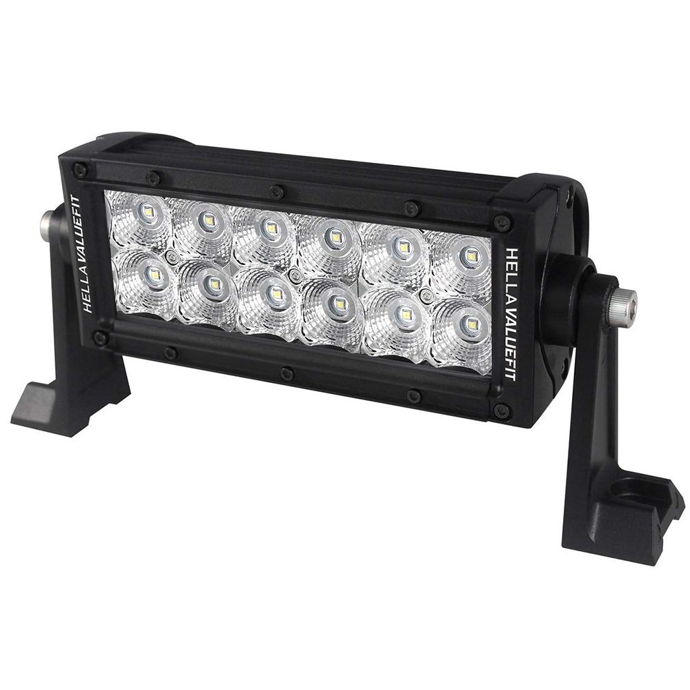Image 1: Hella Marine Value Fit Sport Series 12 LED Flood Light Bar - 8" - Black